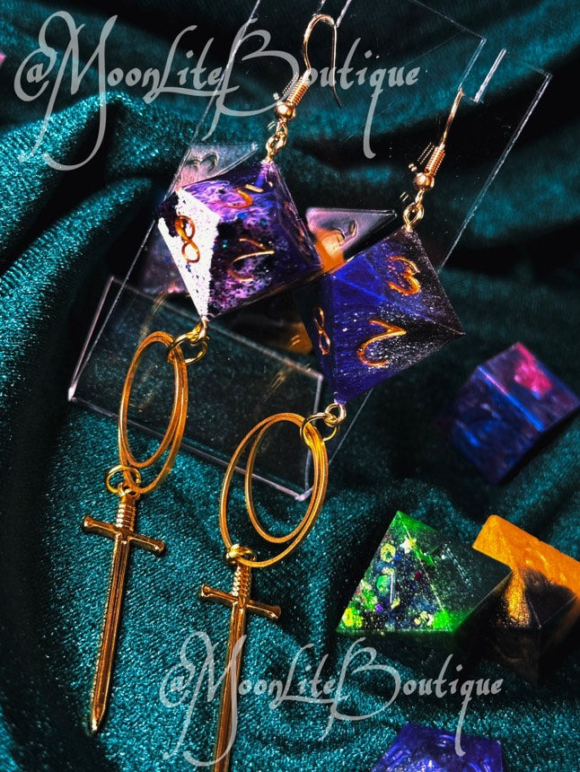 Light vs Dark Dice Earrings