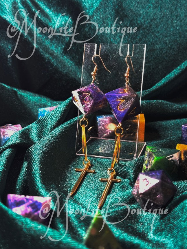 Light vs Dark Dice Earrings