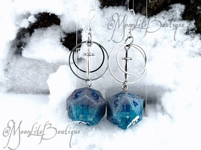 Blue & Purple Dice Earrings