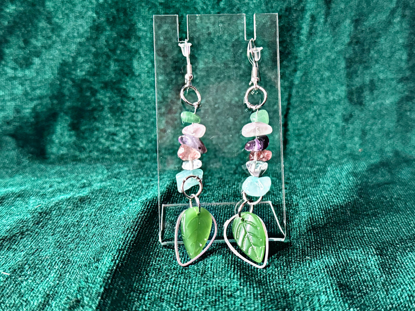 Green Leaf Earrings