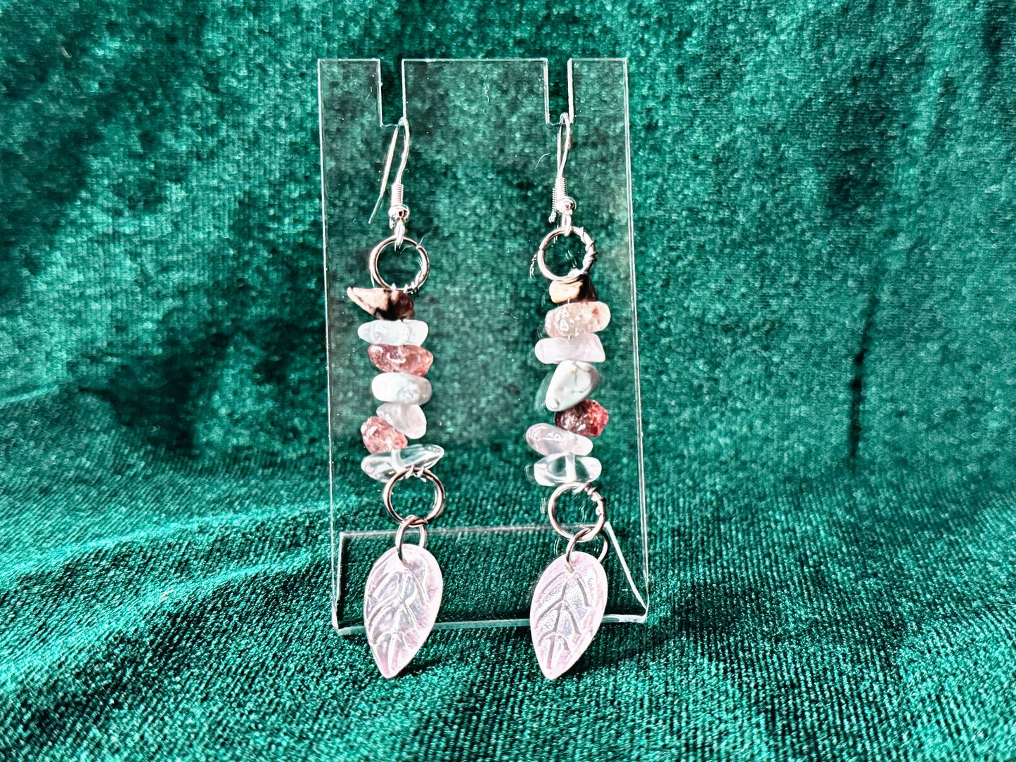 Light Pink Leaf Earrings