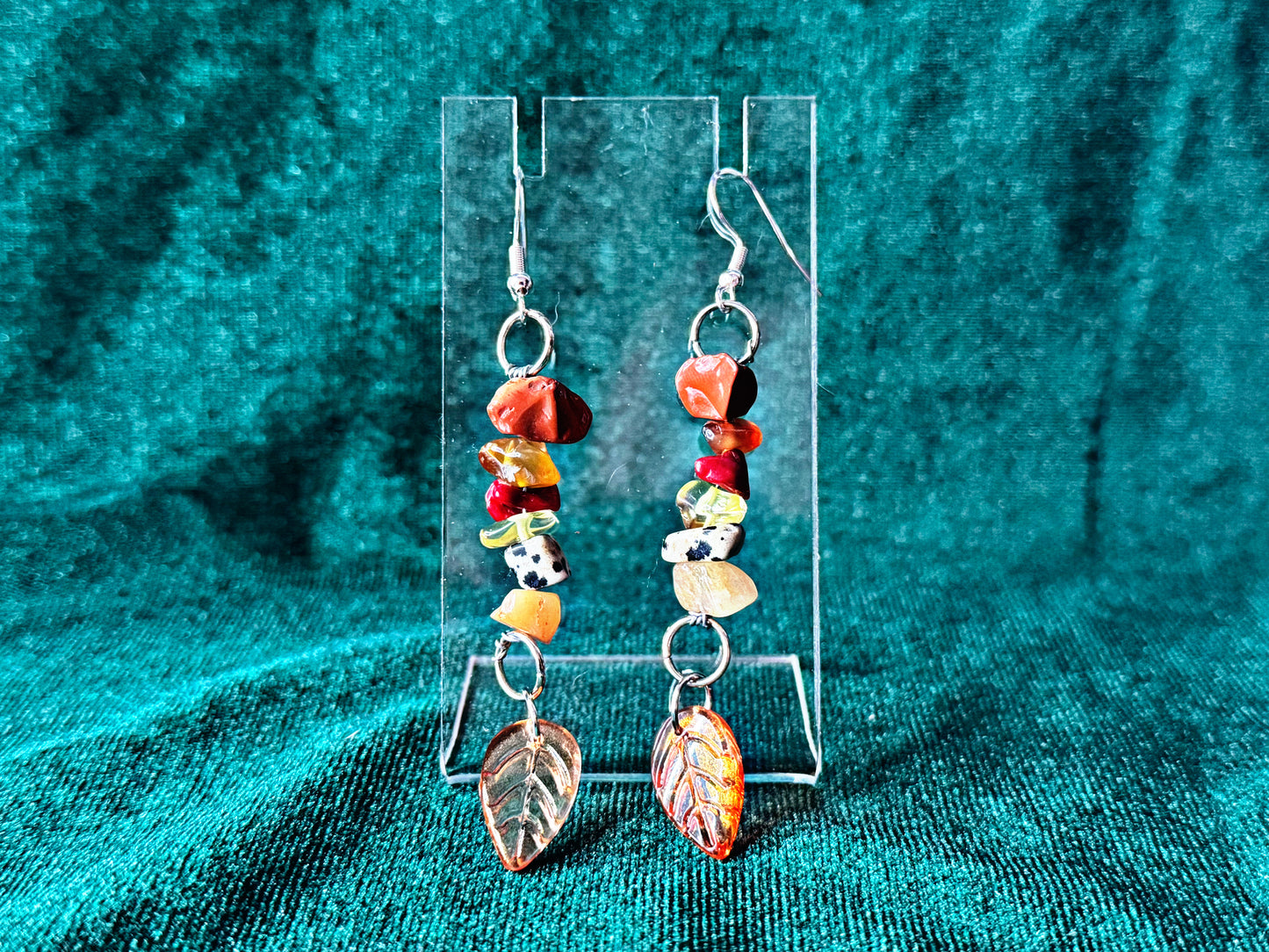 Orange Leaf Earrings